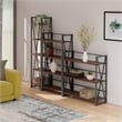 Winsome Isa 3-Piece Engineered Wood Shelving Set in Walnut and Graphite