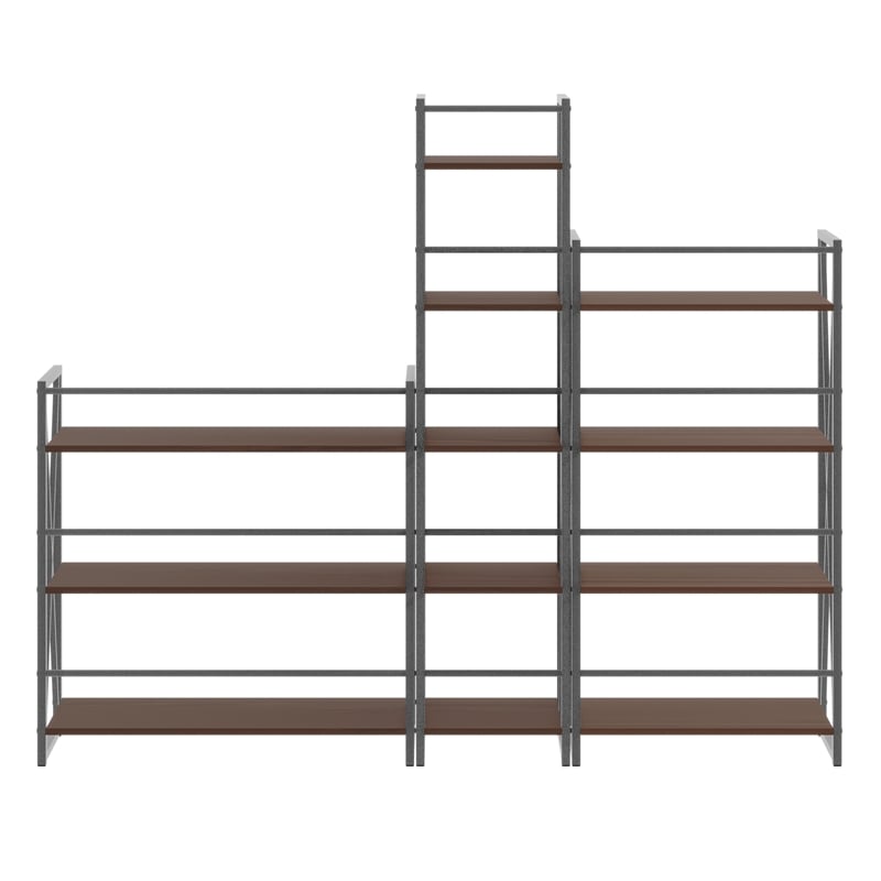 Winsome Isa 3-Piece Engineered Wood Shelving Set in Walnut and Graphite