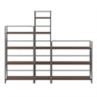 Winsome Isa 3-Piece Engineered Wood Shelving Set in Walnut and Graphite