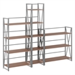 Winsome Isa 3-Piece Engineered Wood Shelving Set in Walnut and Graphite