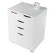 Winsome Halifax Bins and Drawers Storage Mobile Cabinet White Finish