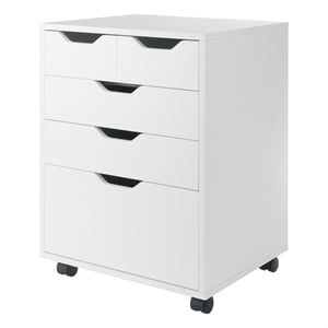 Winsome Halifax Bins and Drawers Storage Mobile Cabinet White Finish