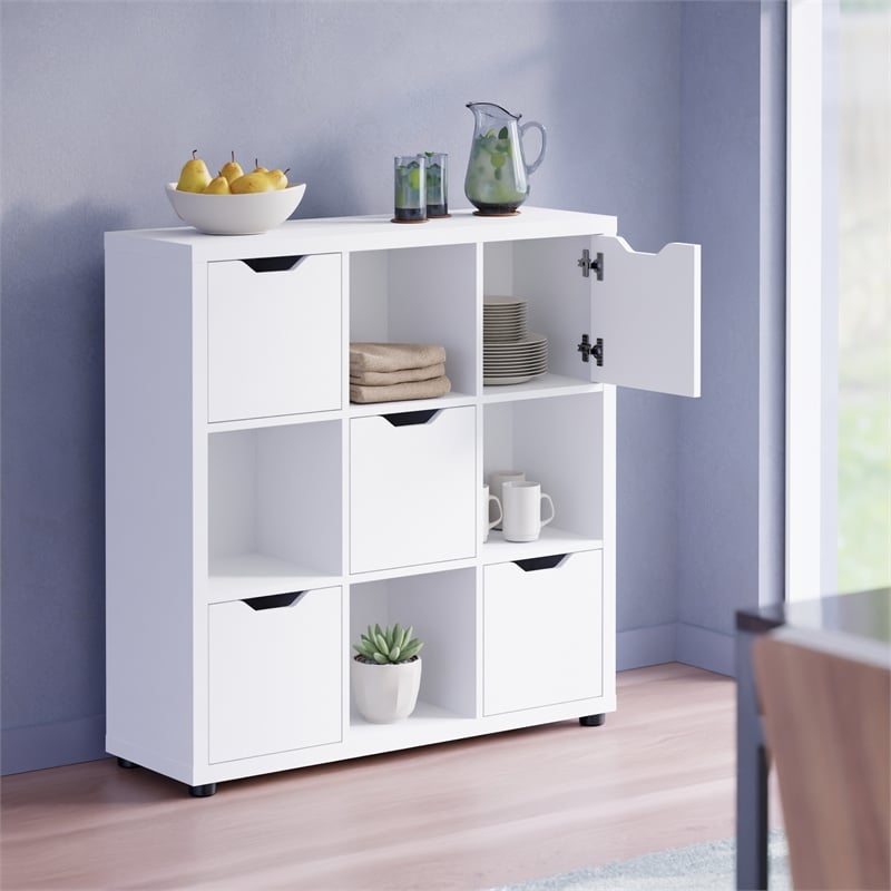 Winsome Julian 3x3 Storage Cabinet White Finish
