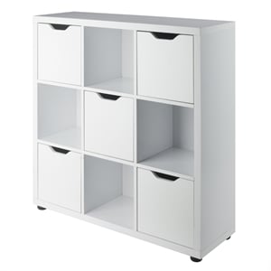 Winsome Julian 3x3 Storage Cabinet White Finish