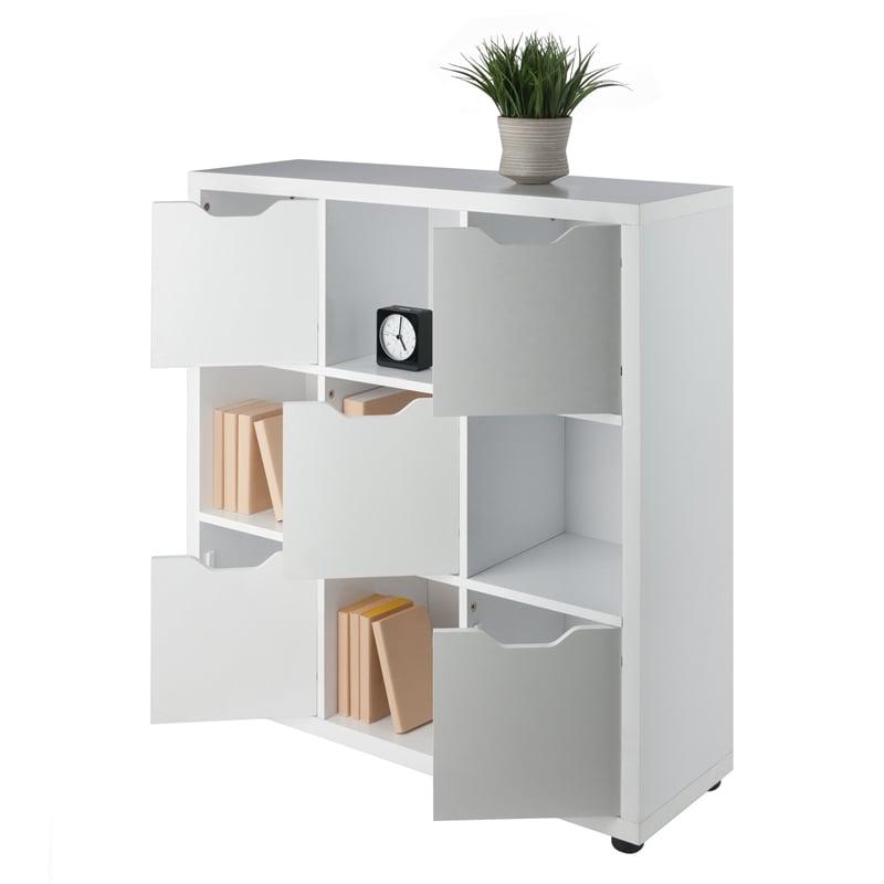 Winsome Julian 3x3 Storage Cabinet White Finish