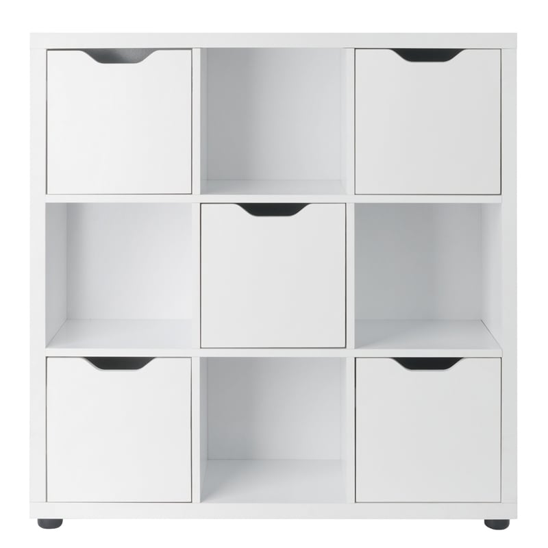 Winsome Julian 3x3 Storage Cabinet White Finish