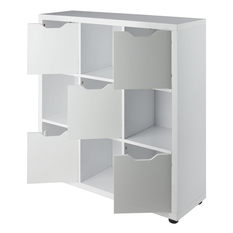Winsome Julian 3x3 Storage Cabinet White Finish