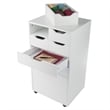 Winsome Halifax Bins and Drawers Multi Storage Tall Mobile Cabinet White Finish