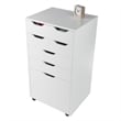 Winsome Halifax Bins and Drawers Multi Storage Tall Mobile Cabinet White Finish
