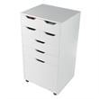 Winsome Halifax Bins and Drawers Multi Storage Tall Mobile Cabinet White Finish