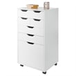 Winsome Halifax Bins and Drawers Multi Storage Tall Mobile Cabinet White Finish
