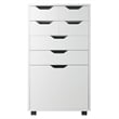 Winsome Halifax Bins and Drawers Multi Storage Tall Mobile Cabinet White Finish