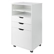 Winsome Halifax Bins and Drawers Multi Storage Tall Mobile Cabinet White Finish