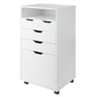 Winsome Halifax Bins and Drawers Multi Storage Tall Mobile Cabinet White Finish