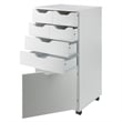 Winsome Halifax Bins and Drawers Multi Storage Tall Mobile Cabinet White Finish