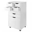Winsome Halifax Bins and Drawers Multi Storage Tall Mobile Cabinet White Finish
