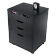 Winsome Halifax Bins and Drawers Storage Mobile Cabinet Black Finish