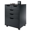 Winsome Halifax Bins and Drawers Storage Mobile Cabinet Black Finish