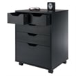 Winsome Halifax Bins and Drawers Storage Mobile Cabinet Black Finish