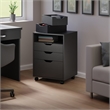 Winsome Halifax Bins and Drawers Storage Mobile Cabinet Black Finish