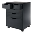 Winsome Halifax Bins and Drawers Storage Mobile Cabinet Black Finish