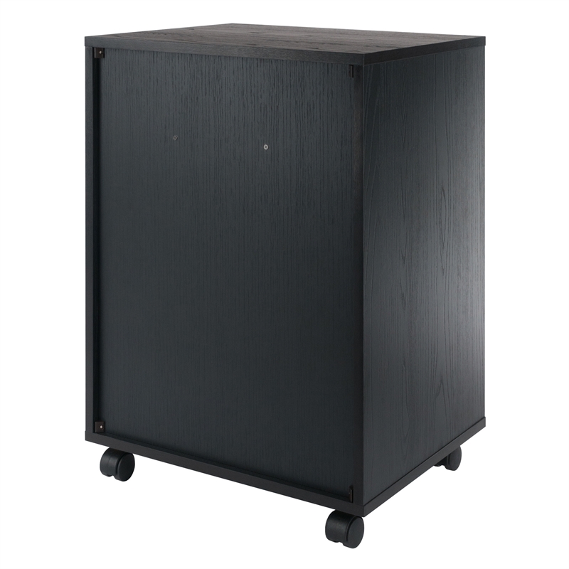 Winsome Halifax Bins and Drawers Storage Mobile Cabinet Black Finish