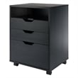 Winsome Halifax Bins and Drawers Storage Mobile Cabinet Black Finish