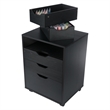 Winsome Halifax Bins and Drawers Storage Mobile Cabinet Black Finish