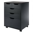 Winsome Halifax Bins and Drawers Storage Mobile Cabinet Black Finish