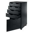 Winsome Halifax Bins and Drawers Multi-Storage Tall Mobile Cabinet Black Finish