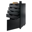 Winsome Halifax Bins and Drawers Multi-Storage Tall Mobile Cabinet Black Finish