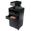 Winsome Halifax Bins and Drawers Multi-Storage Tall Mobile Cabinet Black Finish