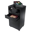 Winsome Halifax Bins and Drawers Multi-Storage Tall Mobile Cabinet Black Finish