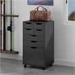 Winsome Halifax Bins and Drawers Multi-Storage Tall Mobile Cabinet Black Finish