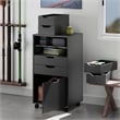 Winsome Halifax Bins and Drawers Multi-Storage Tall Mobile Cabinet Black Finish