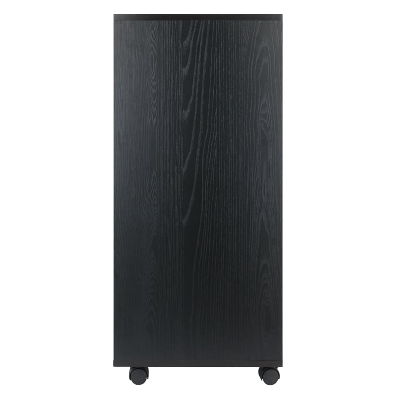 Winsome Halifax Bins and Drawers Multi-Storage Tall Mobile Cabinet Black Finish