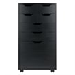 Winsome Halifax Bins and Drawers Multi-Storage Tall Mobile Cabinet Black Finish