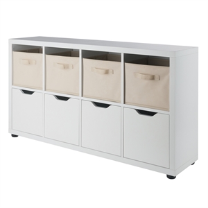 Winsome Julia 2x4 Storage 5Pc Cabinet Set Beige and White Finish