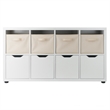 Winsome Julia 2x4 Storage 5Pc Cabinet Set Beige and White Finish