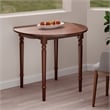 Winsome Sorella Round Double Drop Leaf Dining Table Walnut Finish