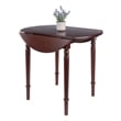 Winsome Sorella Round Double Drop Leaf Dining Table Walnut Finish