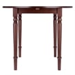 Winsome Sorella Round Double Drop Leaf Dining Table Walnut Finish