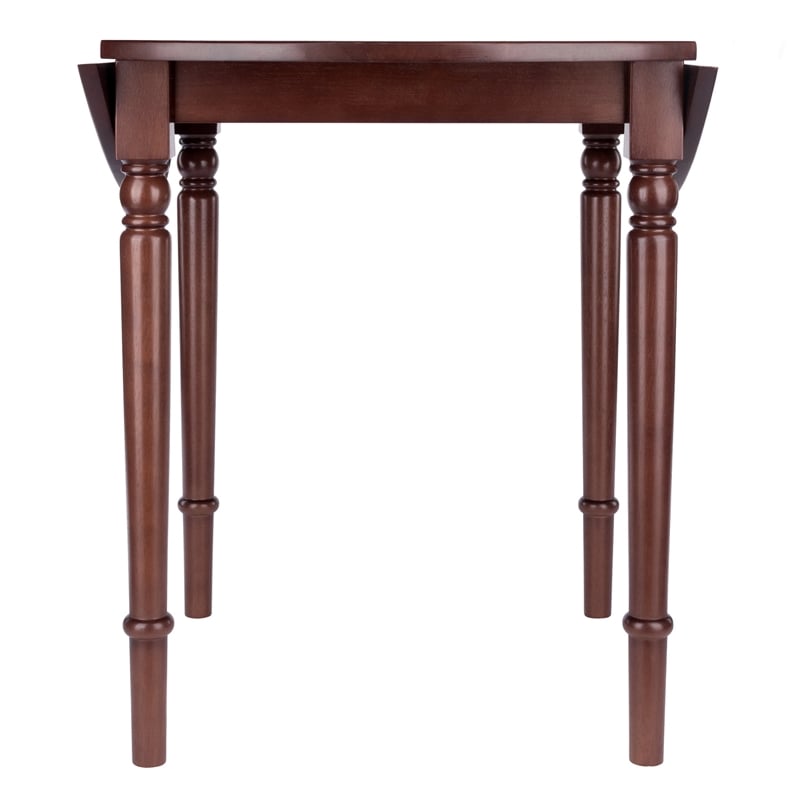 Winsome Sorella Round Double Drop Leaf Dining Table Walnut Finish