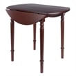 Winsome Sorella Round Double Drop Leaf Dining Table Walnut Finish