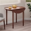 Winsome Sorella Round Double Drop Leaf Dining Table Walnut Finish