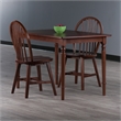 Winsome Ravenna 3Pc Dining Table with Windsor Chairs Walnut Finish