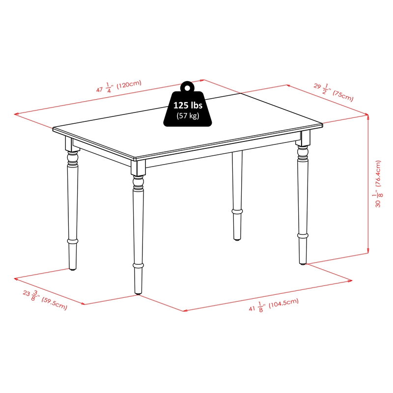 Winsome Ravenna Rectangle Dining Table Walnut Finish