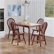 Winsome Ravenna 5Pc Dining Table with Windsor Chairs Walnut Finish