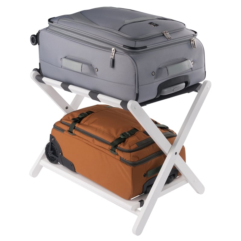 Winsome Reese Luggage Rack with Shelf in White finish