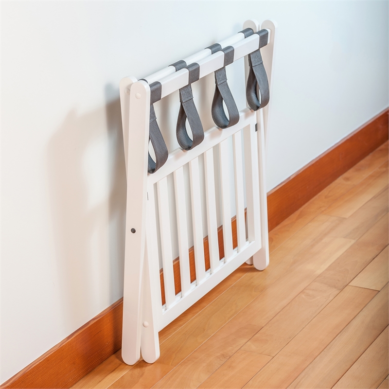 Winsome Reese Luggage Rack with Shelf in White finish